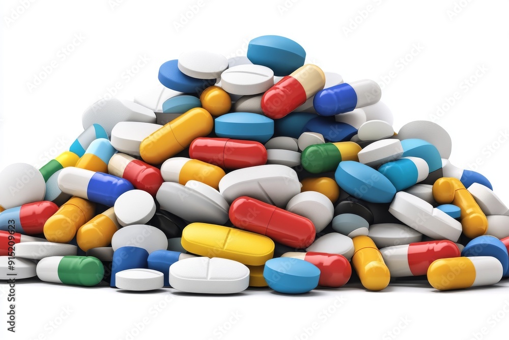 Pile of Multicolored Capsules and Tablets Representing the Diversity and Abundance of Modern Medicine Pile of Multicolored Capsules and Tablets Representing the Diversity and Abundance of Modern Medicine