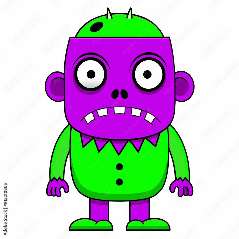 Obraz premium Cute Frankenstein Monster Halloween Illustration