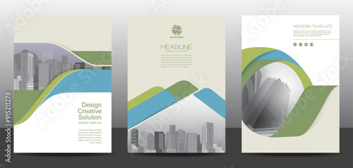 Template vector design for Brochure, AnnualReport, Corporate Presentation, Portfolio, Flyer, layout modern, posters set with grapient shape patterns. Eps10