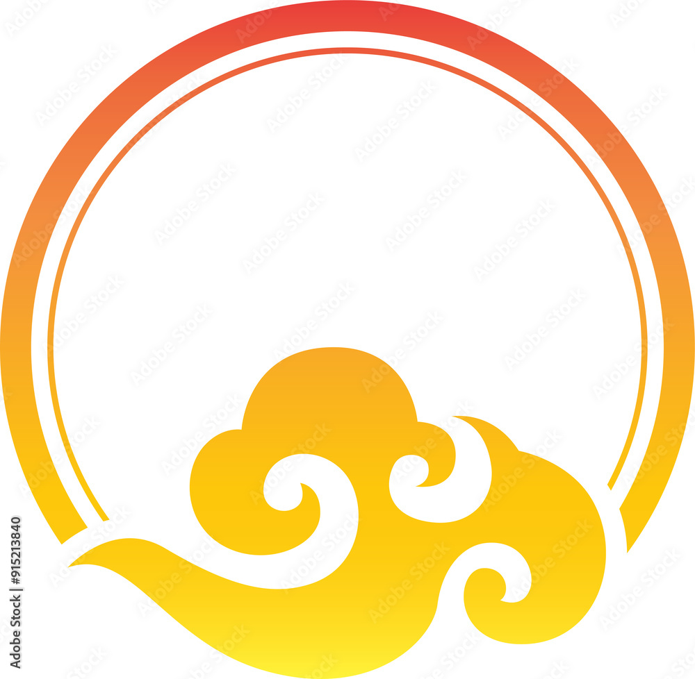set curve cloud border for decorate text copy space set curve cloud border for decorate text copy space