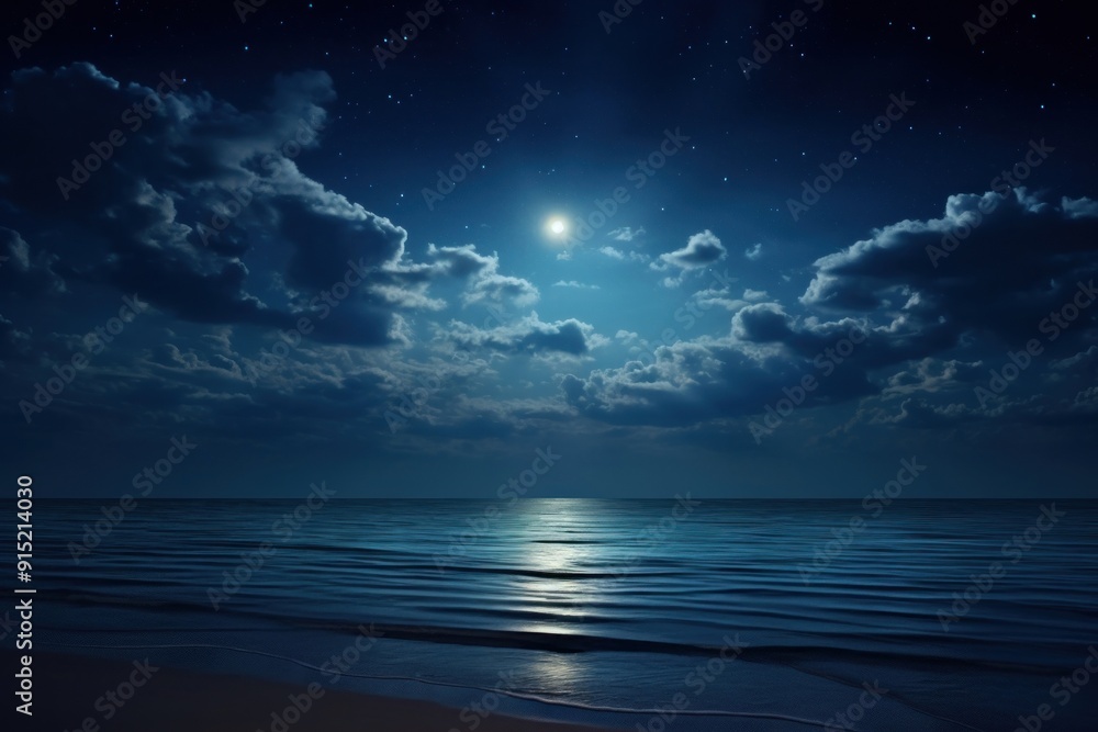 Night ocean moon astronomy. Night ocean moon astronomy.