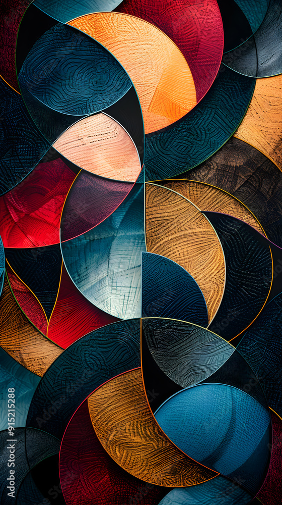 Fototapeta premium Complex Symmetry: The Art of Quarter Circle Patterns in Modern Design