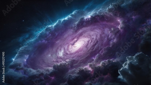 Wallpaper Mural A large purple cloud with a bright blue center Torontodigital.ca