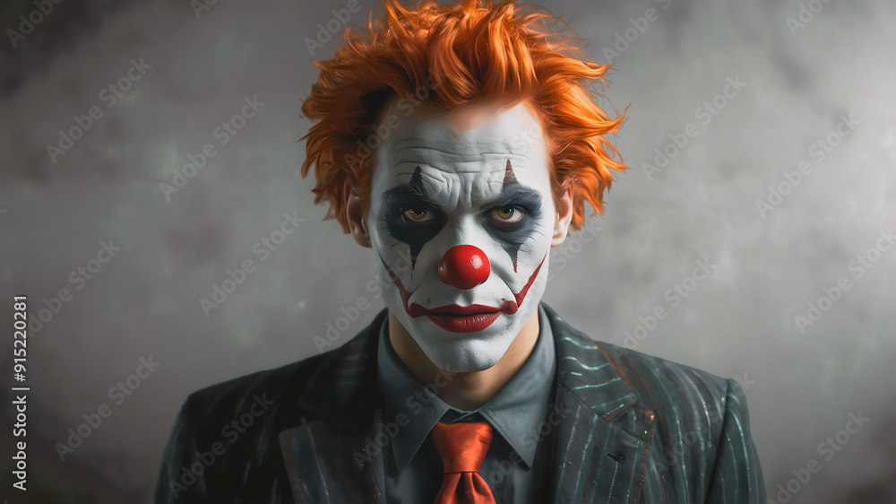 Man with face painting makeup for Halloween, parties, celebrations Man with face painting makeup for Halloween, parties, celebrations