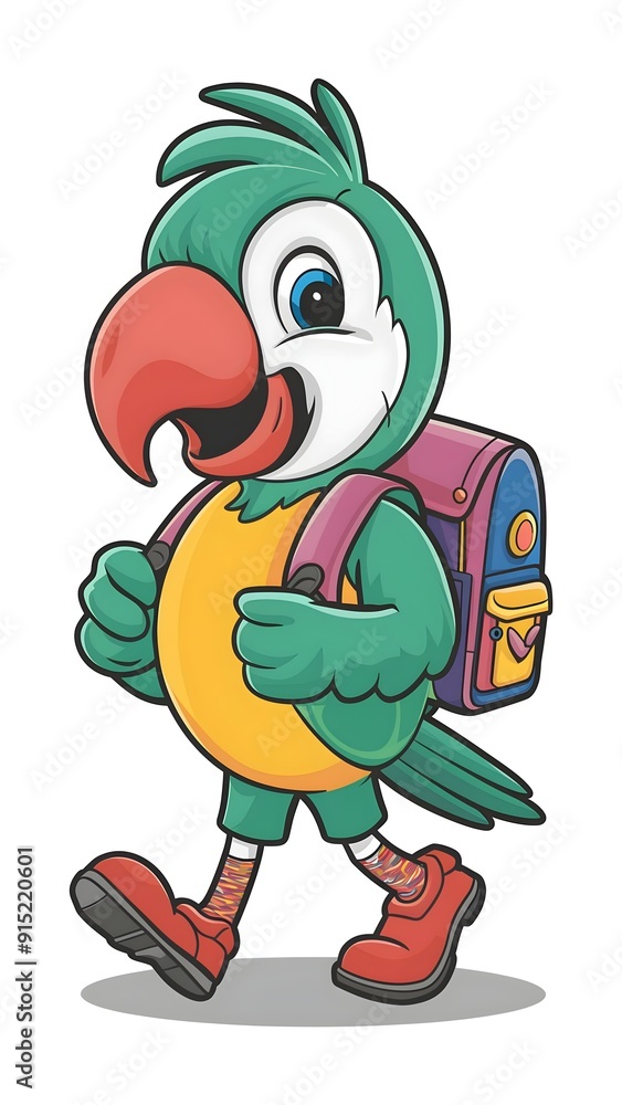 Obraz premium funny parrot cartoon