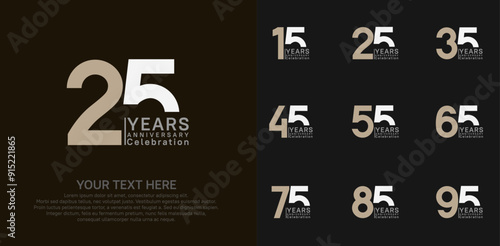 anniversary logotype style with brown and white color can be use for company celebration event