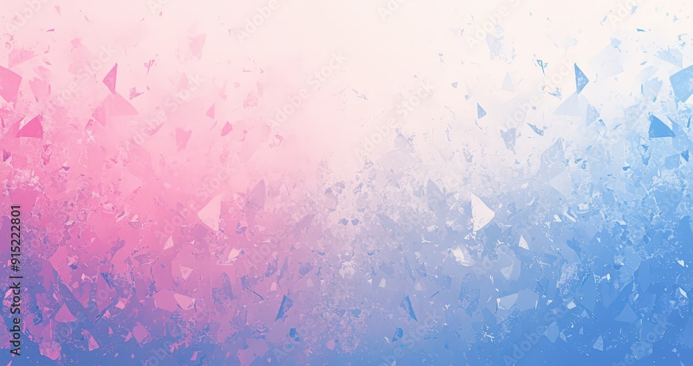 Obraz premium A vibrant blend of geometric shapes creates an abstract background with soft pink and blue hues, offering a modern and artistic visual appeal