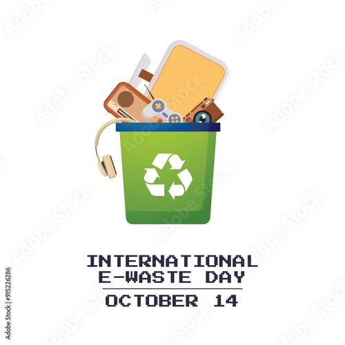 International E-Waste Day vector design template good for celebration usage. International E-Waste Day design. Flat design. eps 10.
