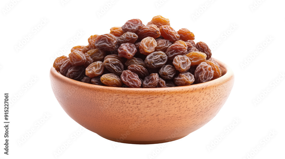 Bowl of healthy raisins isolated on transparent background Bowl of healthy raisins isolated on transparent background