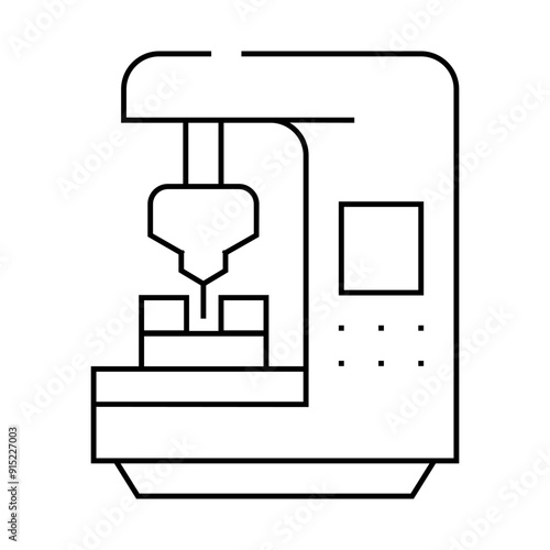 cnc computer numerical control line icon vector. cnc computer numerical control sign. isolated contour symbol black illustration
