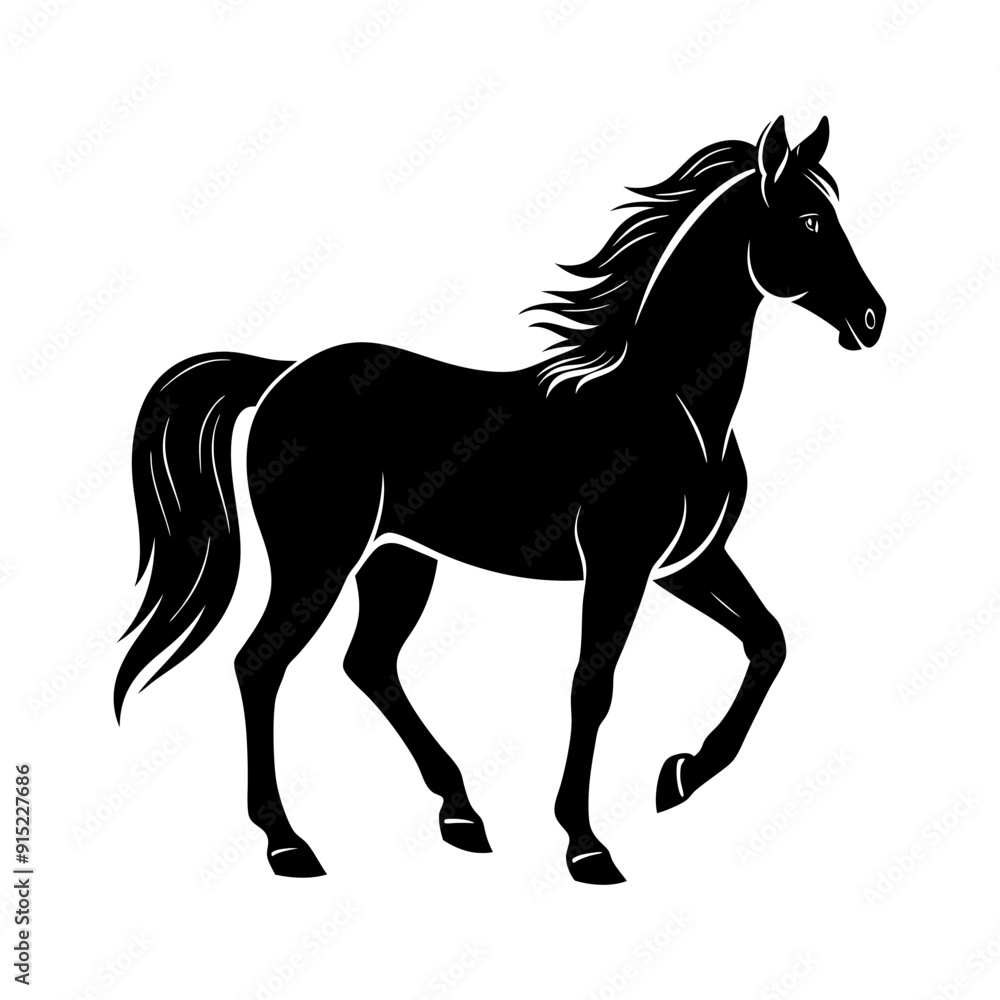Running horse black silhouette Vector illustration Running horse black silhouette Vector illustration