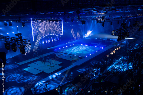 modern lighting technologies during sports show
