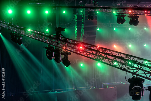 modern lighting technologies during sports show