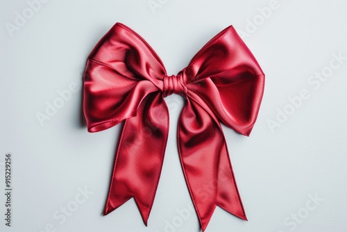 A small red bow on a plain white background