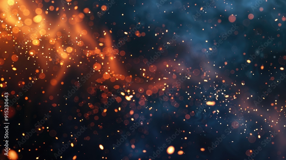 Sparking Fire Particles on Dark Background Sparking Fire Particles on Dark Background