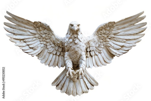 Majestic stone eagle sculpture wings
