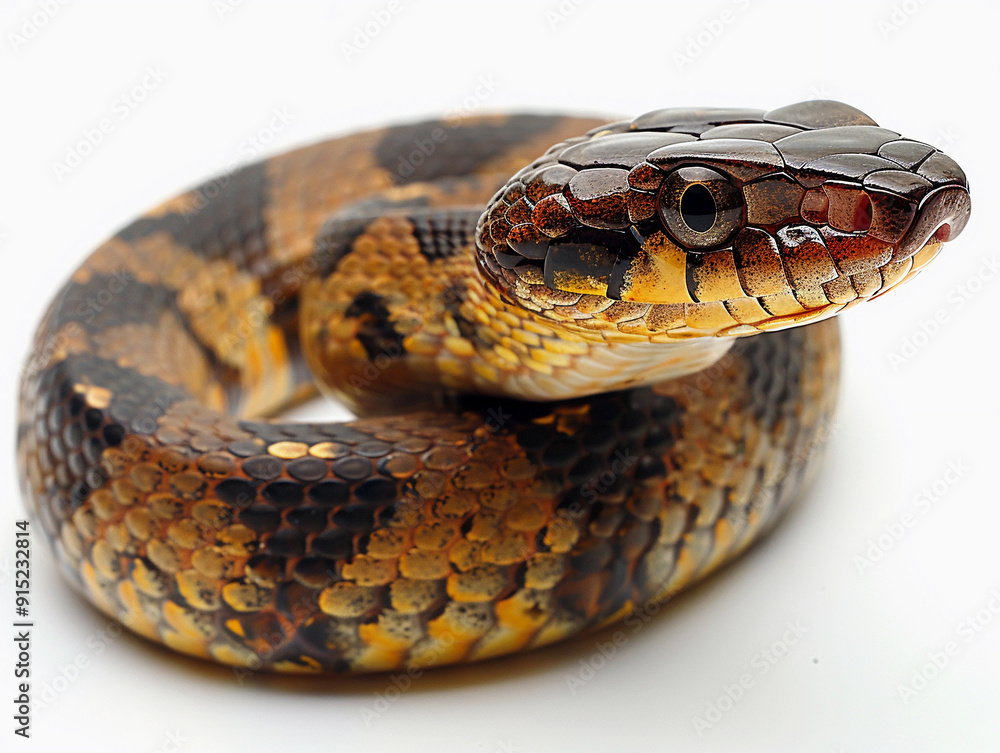 A colorful snake resting on a surface, showcasing its intricate patterns and vibrant colors A colorful snake resting on a surface, showcasing its intricate patterns and vibrant colors