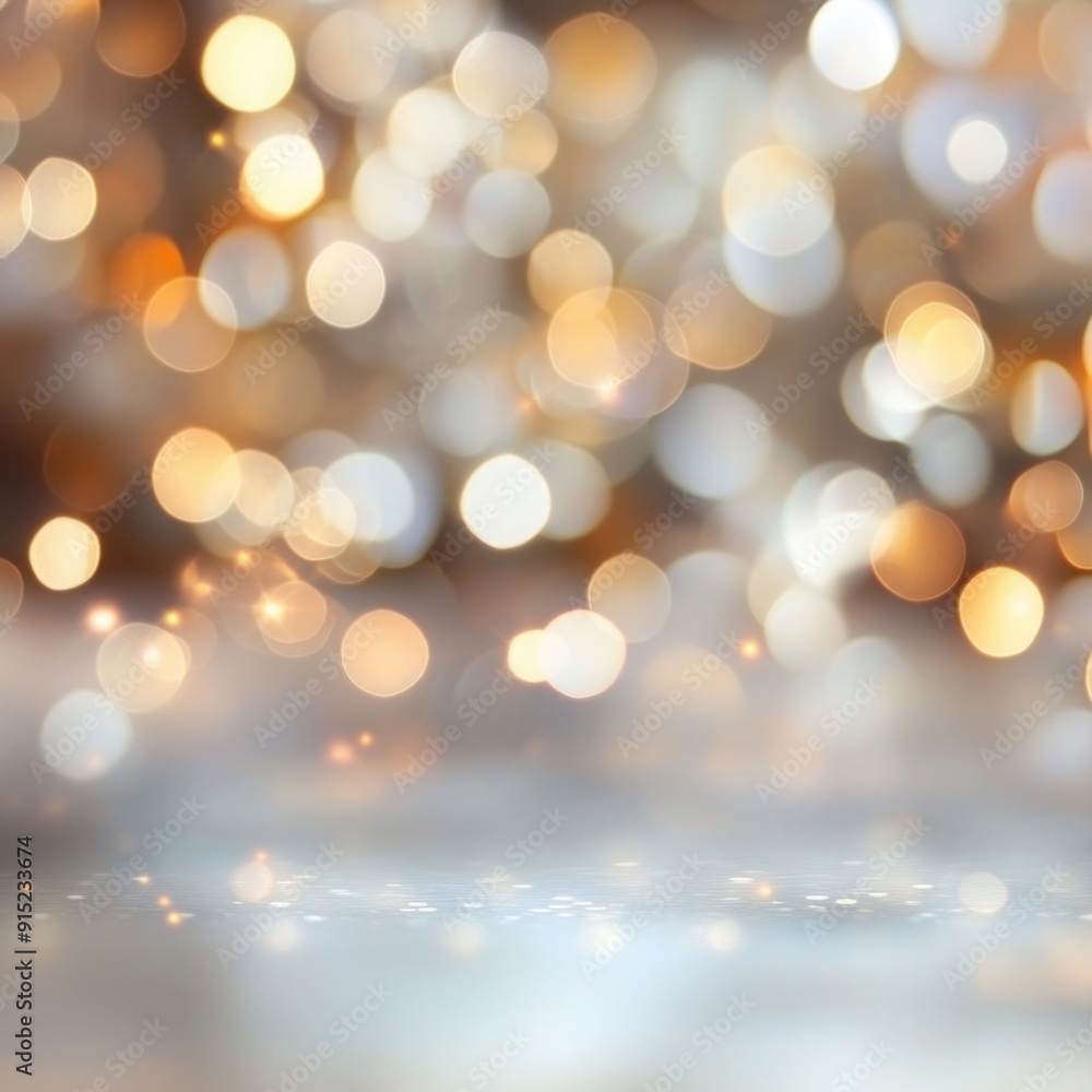 Fototapeta premium Shiny abstract bokeh lights background. Festive glittering sparkly background, concept for holiday, celebration, New Year's Eve