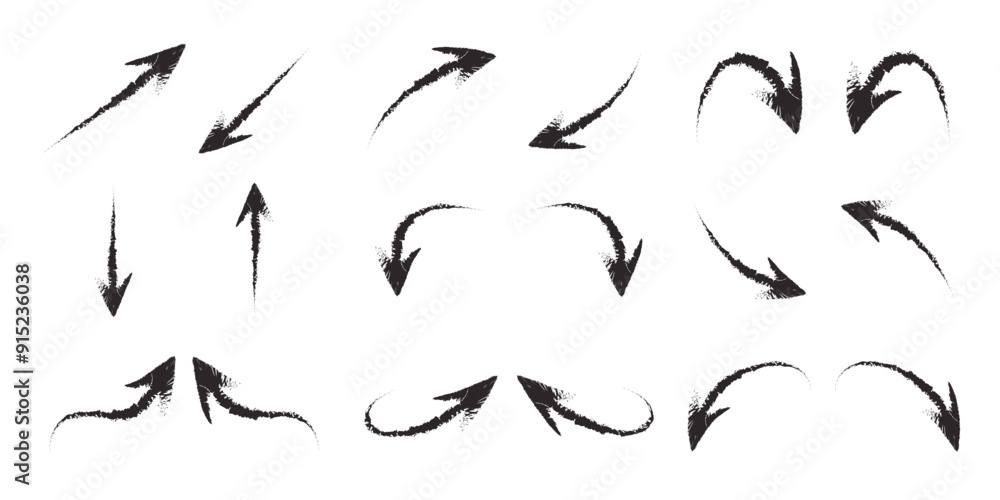 Fototapeta premium Hand drawn arrows, mark point icon design collection for business and education design element