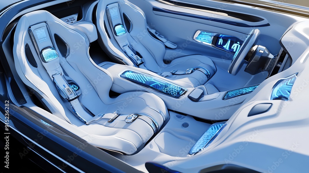 Fototapeta premium Futuristic Car Interior Design Concept