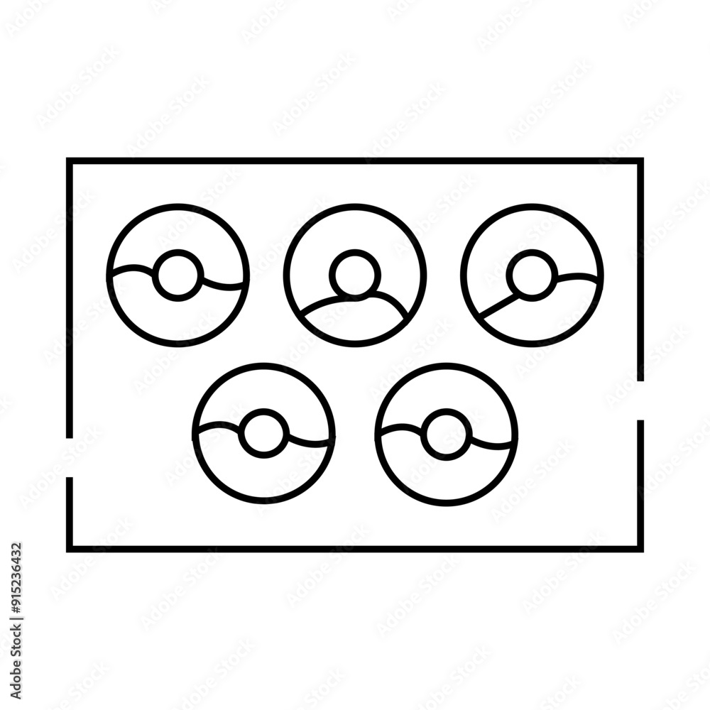 donuts on plate line icon vector. donuts on plate sign. isolated contour symbol black illustration donuts on plate line icon vector. donuts on plate sign. isolated contour symbol black illustration
