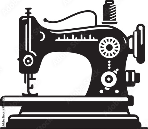 sewing machine vector silhouette illustration