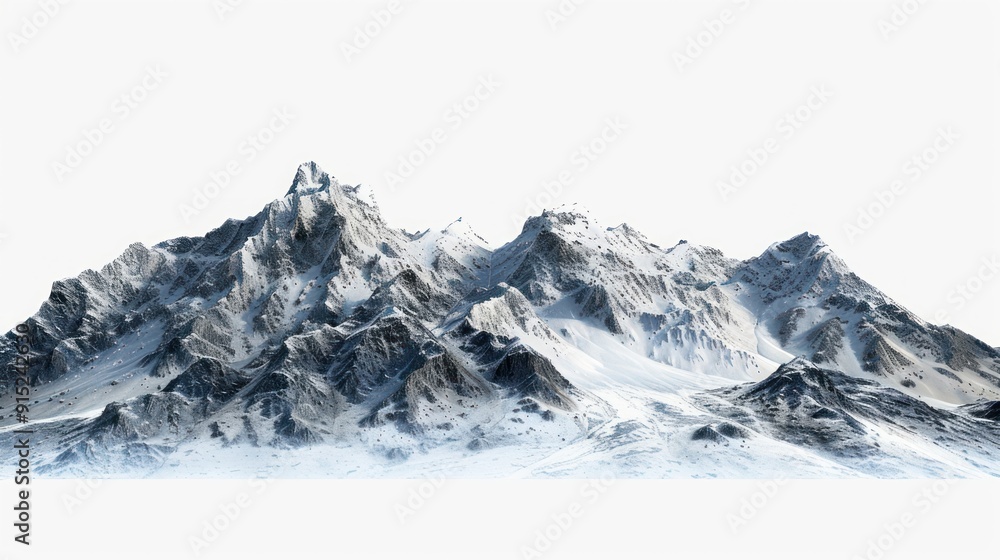 Obraz premium Snowy mountain range desktop wallpaper