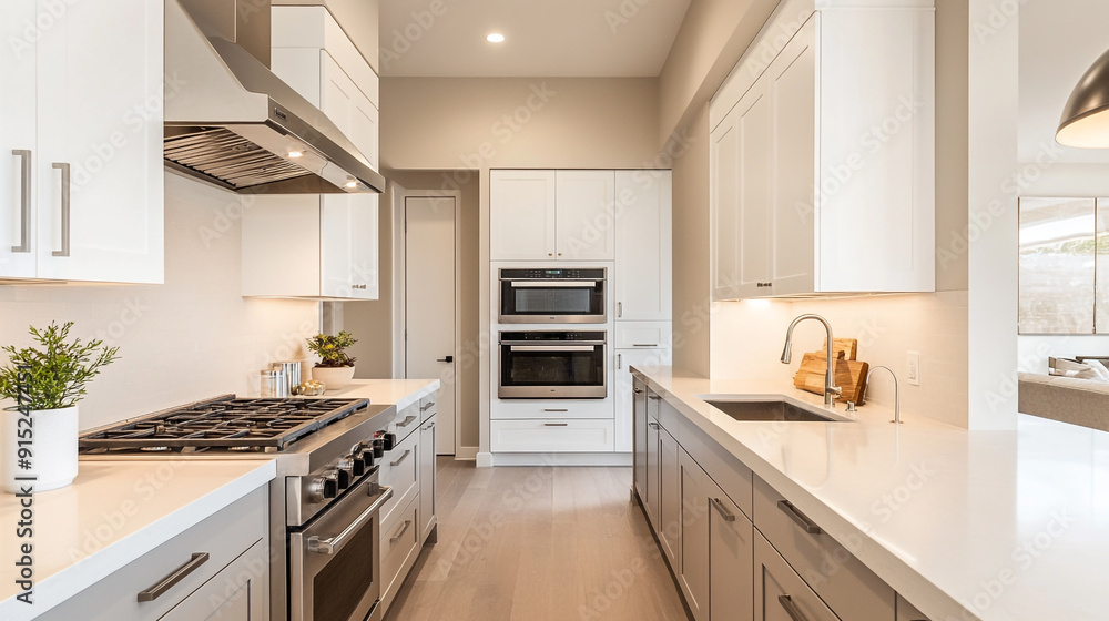 A sleek, modern kitchen design featuring minimalist cabinetry, integrated appliances, and ample natural light, perfect for contemporary homes A sleek, modern kitchen design featuring minimalist cabinetry, integrated appliances, and ample natural light, perfect for contemporary homes