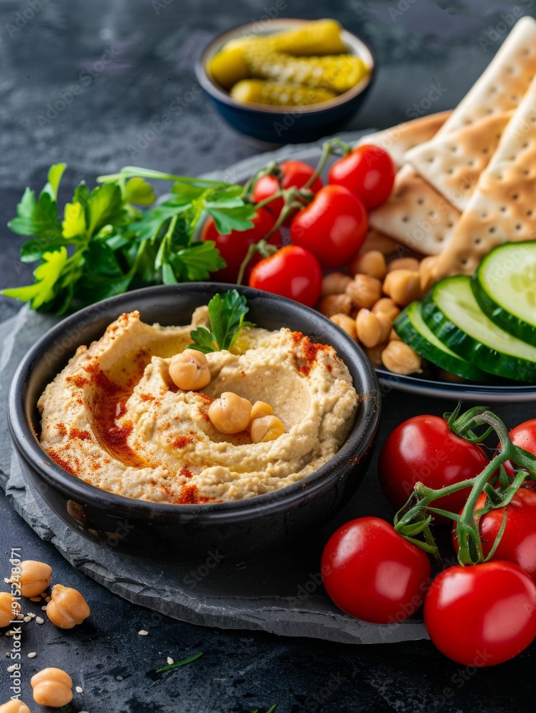 Gourmet hummus spread served with pita and fresh vegetables, focusing on antioxidant-rich nutrition for a flavorful and healthy meal. Gourmet hummus spread served with pita and fresh vegetables, focusing on antioxidant-rich nutrition for a flavorful and healthy meal.