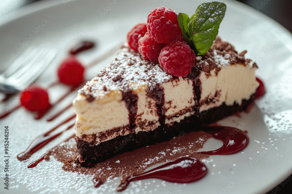 Chocolate cake with raspberries. Eat an extra dessert day on 4th September Chocolate cake with raspberries. Eat an extra dessert day on 4th September