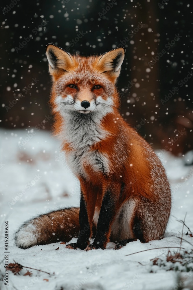 Obraz premium Red Fox in Snow