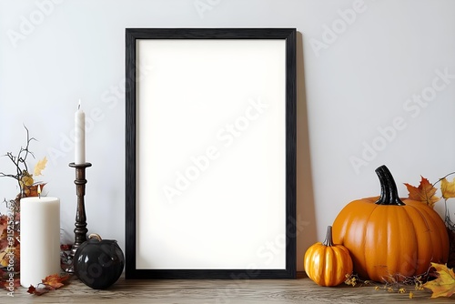 Minimalist frame mockup - Halloween decor | Halloween 8x10 Sign Mock Up | Halloween Styled Mock Up