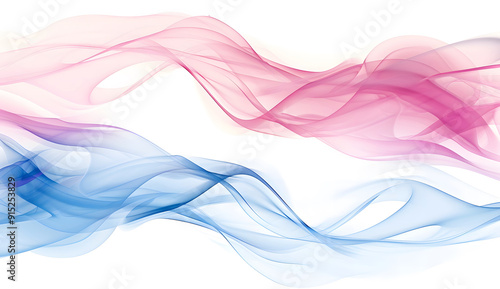 Lively shades of magenta and cyan spectrum wave patterns symbolizing innovation, isolated on a solid white background.. isolated on a solid magenta background design