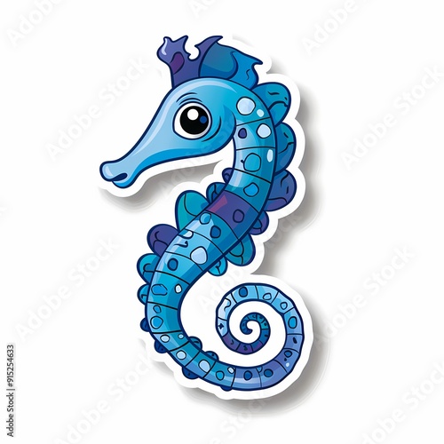 A vibrant, intricately designed seahorse illustration perfect for art prints and marketing materials. photo