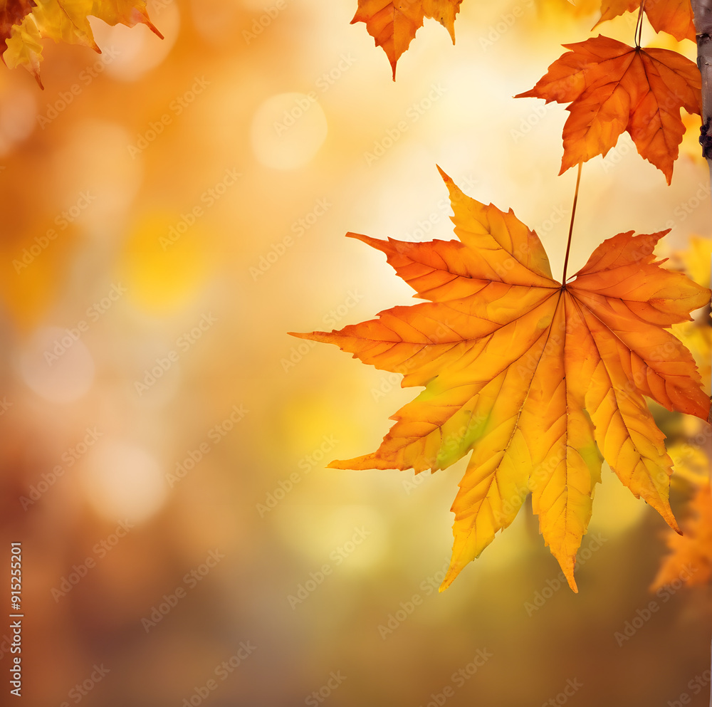 Fototapeta premium autumn leaves on the ground and background. soft background.