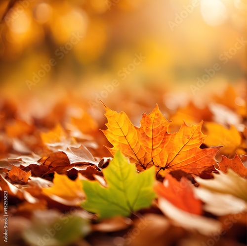 autumn leaves on the ground and background. soft background.