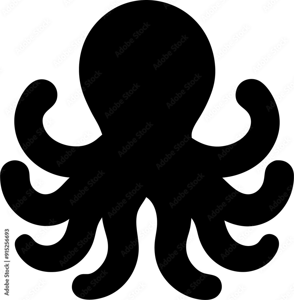 black octopus silhouette swimming in the sea black octopus silhouette swimming in the sea