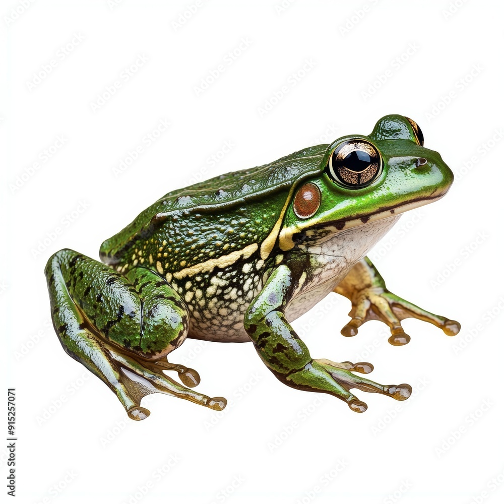 Fototapeta premium Green Tree Frog on a White Background