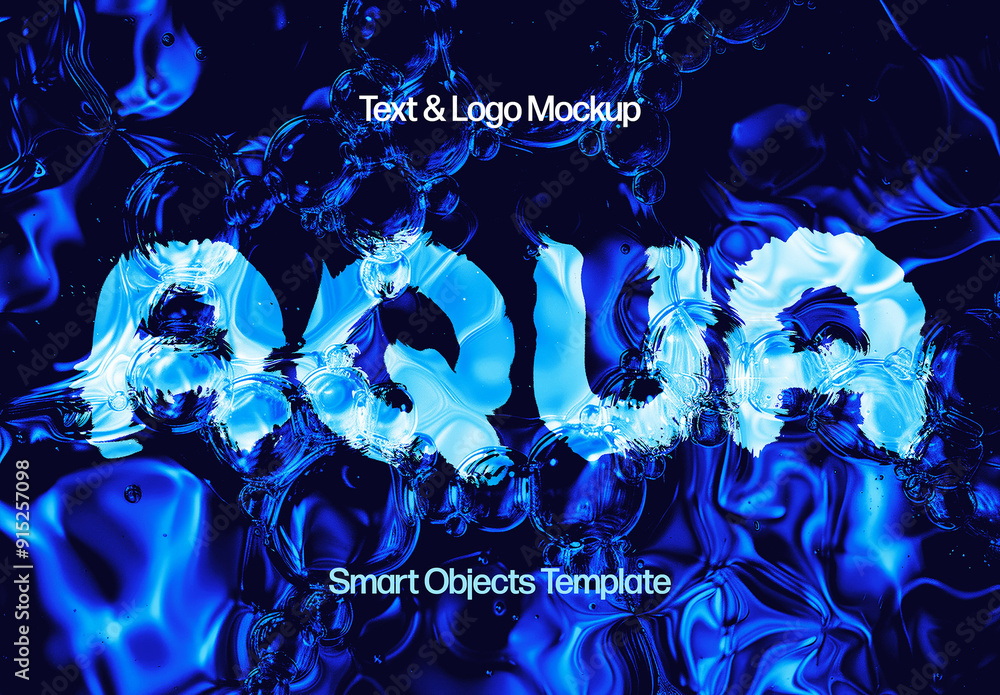 Liquid Distort Text Effect Mockup With Generative AI Stock Template ...