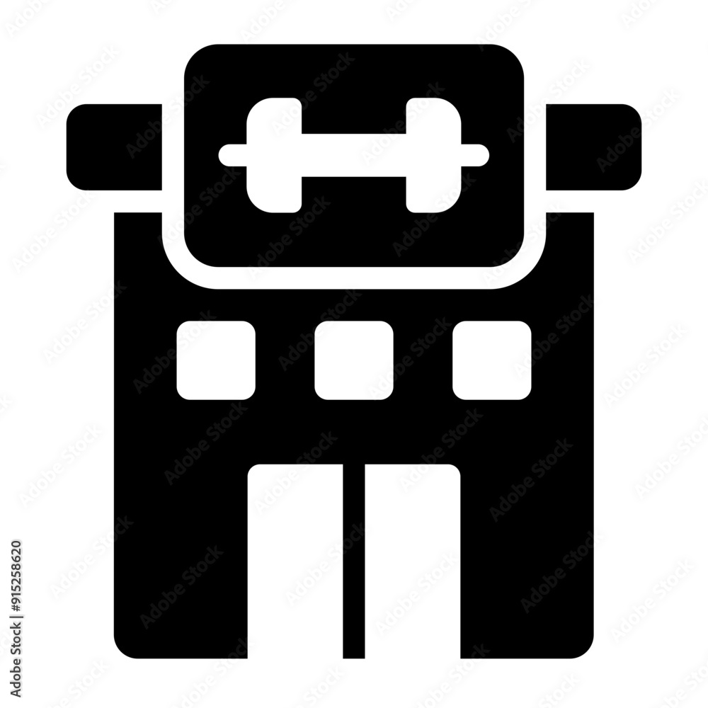 Gym icon representing fitness center and workout place Gym icon representing fitness center and workout place