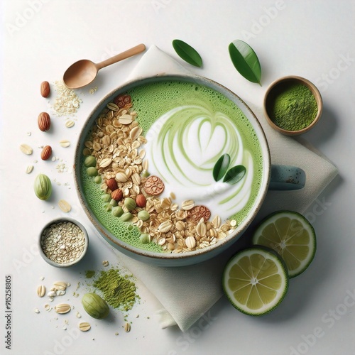 matcha isolate on the white background