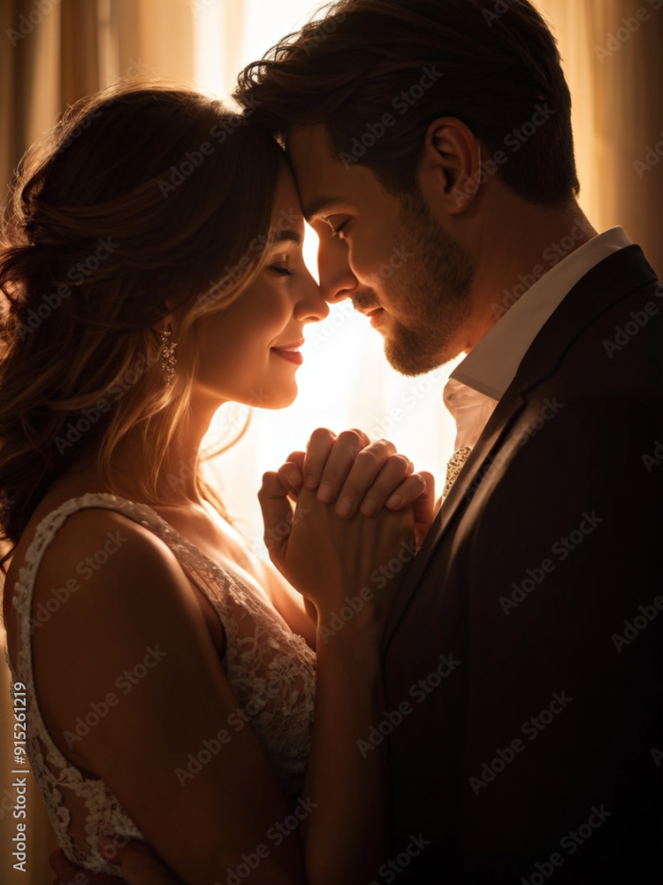 Couple Showing Romantic Gesture with Fingers Couple Showing Romantic Gesture with Fingers
