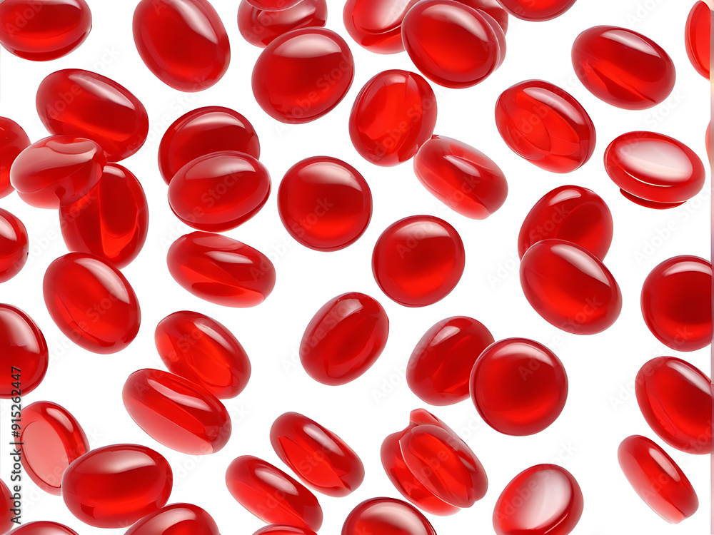 The stream of red blood cells is distinctly isolated on a background The stream of red blood cells is distinctly isolated on a background