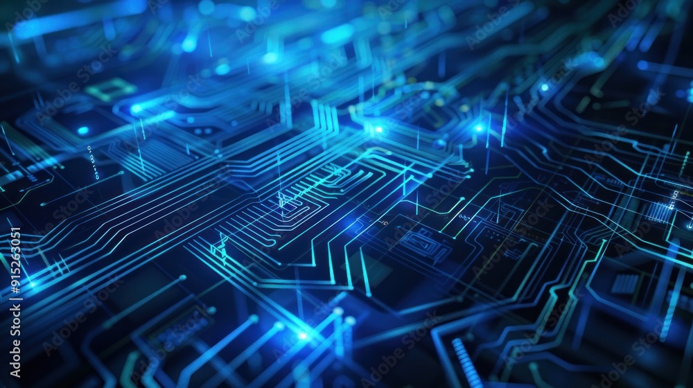 Abstract Blue Circuitry Background Abstract Blue Circuitry Background