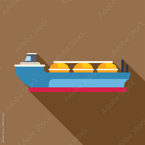 Large gas carrier ship transporting liquefied natural gas across the ocean