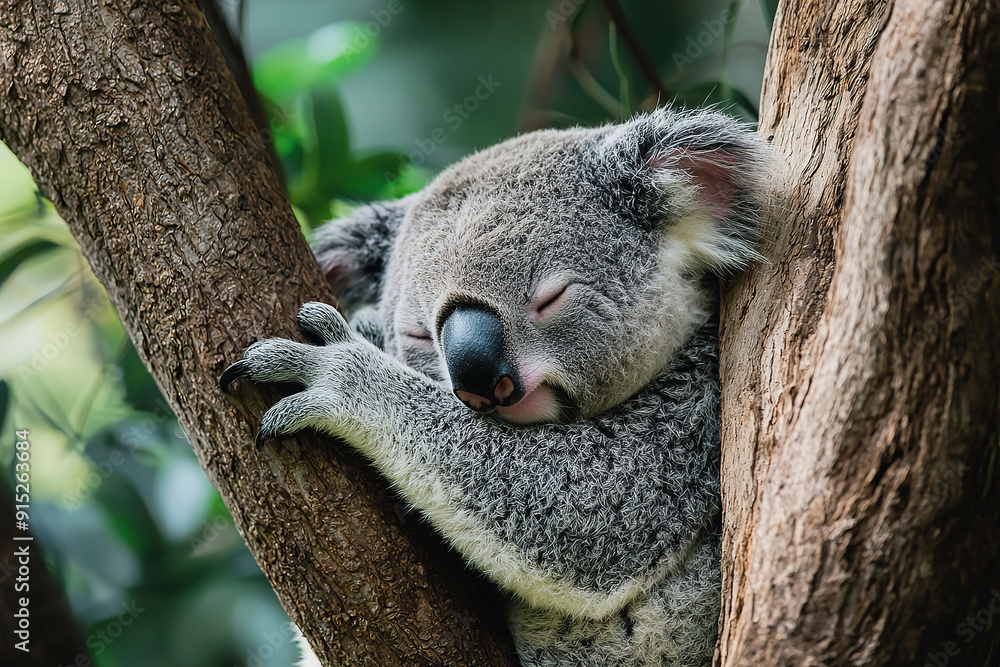 Fototapeta premium Koala Sleeping in a Tree