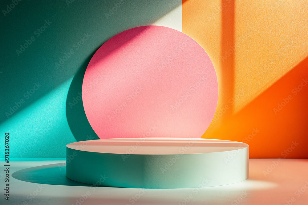 podium backdrop for product display with pastel and dreamy colors background podium backdrop for product display with pastel and dreamy colors background