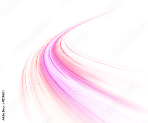 Racing cars dynamic flash effects city road with long exposure night ligh. Sport car is made of polygons, lines and connected dots. Vector PNG.	