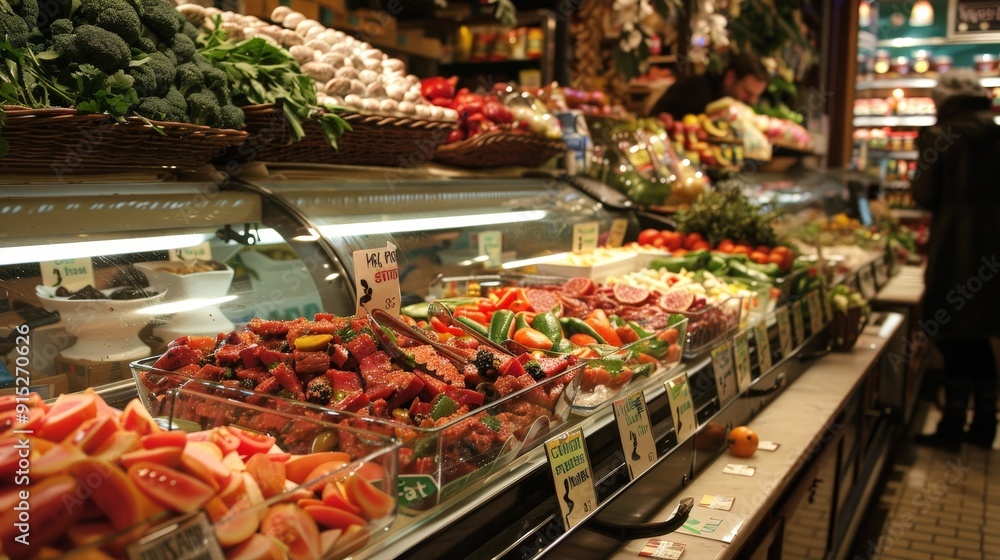 Fototapeta premium Develop a strategy for a supermarket to highlight its international food section, featuring diverse cuisines, specialty items, and cultural events.