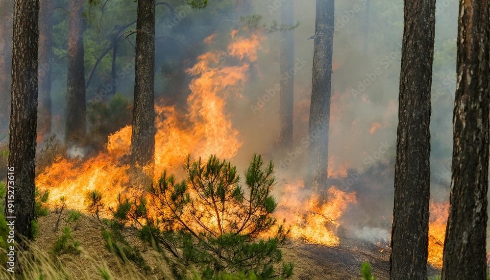 summer fire in the forest summer fire in the forest